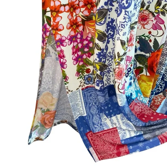 Johnny Was Tango Maxi T-Shirt Midi Length Patchwork Dress Size XL - Picture 12 of 16